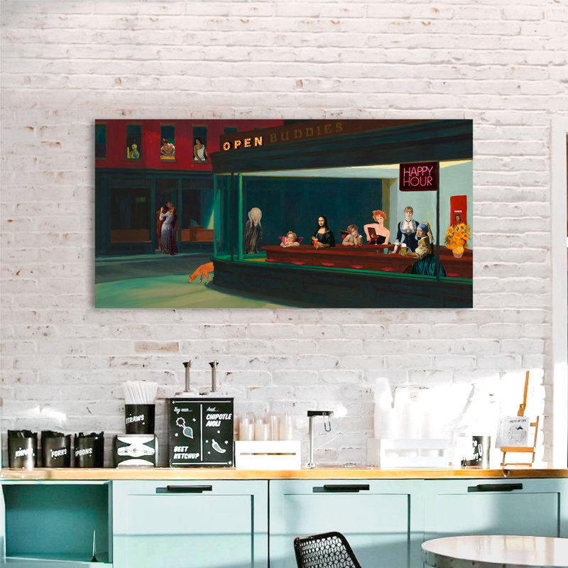 2SH5908 An Art Night Out by Steven Hill - Wrapped Canvas Print, 50cm H x 100cm W x 4cm D