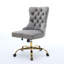 Chaise de bureau Furniture, fauteuil de bureau moderne capitonné en velours capitonné avec base en métal doré, chaise de bureau réglable-1923565160-1923565203