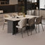 Table de salle à manger rectangulaire en pierre frittée beige clair-1297643364