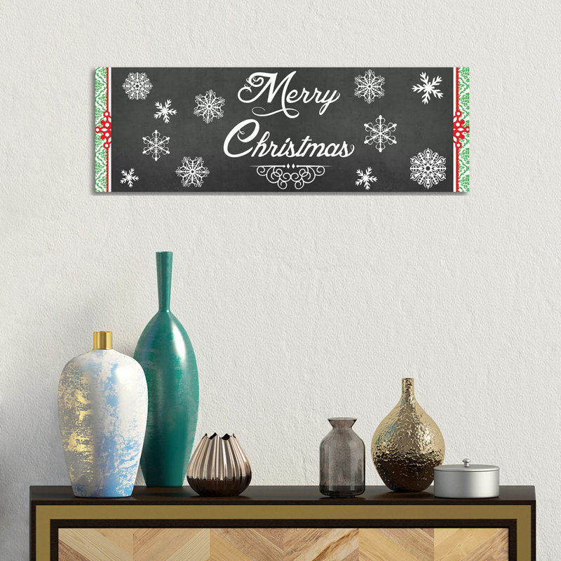 Let It Snow Collection H by June Erica Vess - Wrapped Canvas Panoramic Print, 30.48 cm H x 91.44 cm W x 3.175 cm D