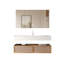 Meuble-lavabo en bois massif et en rotin, style bois, avec lavabo intégré en pierre frittée thermoformée et armoire à miroir intelligent-738078431
