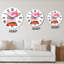Horloge murale moderne avec formes tropicales organiques et feuilles tropicales III-1812452069
