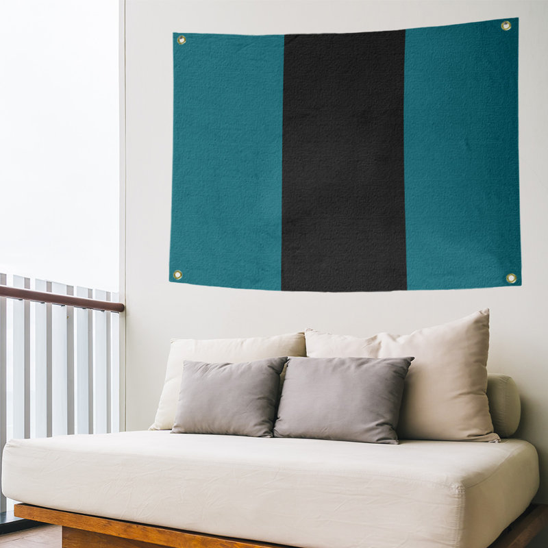 Tapisserie de polyester San Jose, H 59 po x l 80 po x P 2 po, Bleu foncé/noir profond/bleu foncé