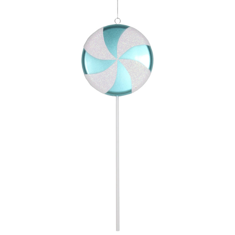 Ornement de bonbon bonbon, Bleu sarcelle, H 17 po x l 5 po x P 0,5 po