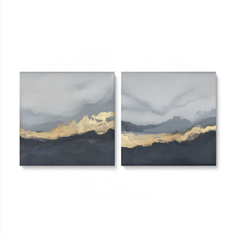 Nimbus Drama Set of 2 Canvas Prints in a Frame,, 12" H x 24" W x 1.25" D, Wrapped Canvas
