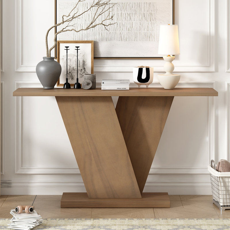 Console avec base en V Mirod, Brun