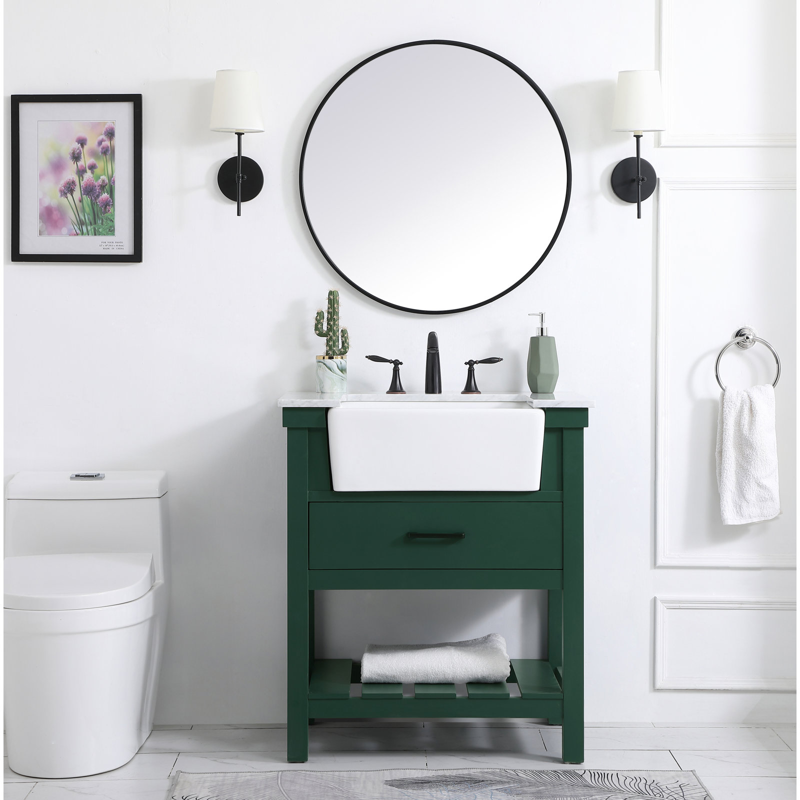 Pelaghia 30'' Single Bathroom Vanity, Green