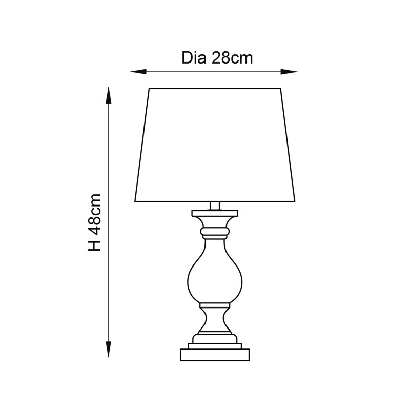 Back East Solid Wood Table Lamp, Ivory
