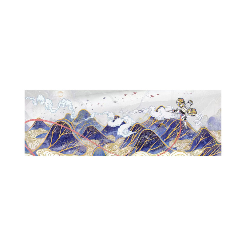 «Paper Hawk» par Sija Hong - reproduction d'art panoramique, Toile tendue, H 16 po x l 48 po x 1,5 po