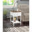Country Oxford End Table With Built-In Charging Station, Dual Outlets, USB Ports, And Extended Power Cord