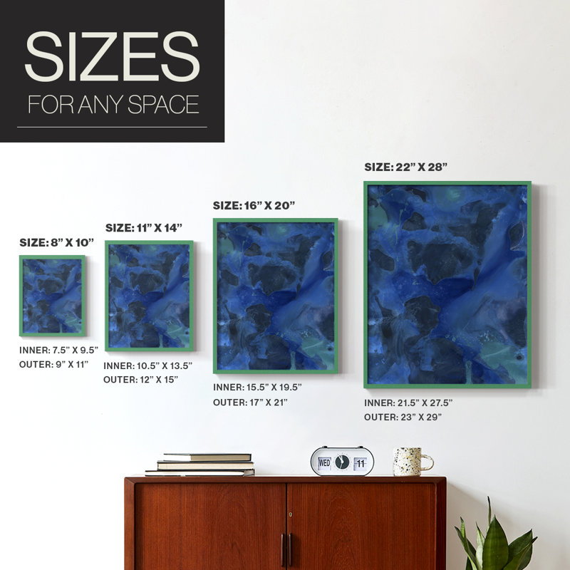 «Cobalt Galaxy II», reproduction encadrée - bois massif, H 21 po x l 17 po, Vert