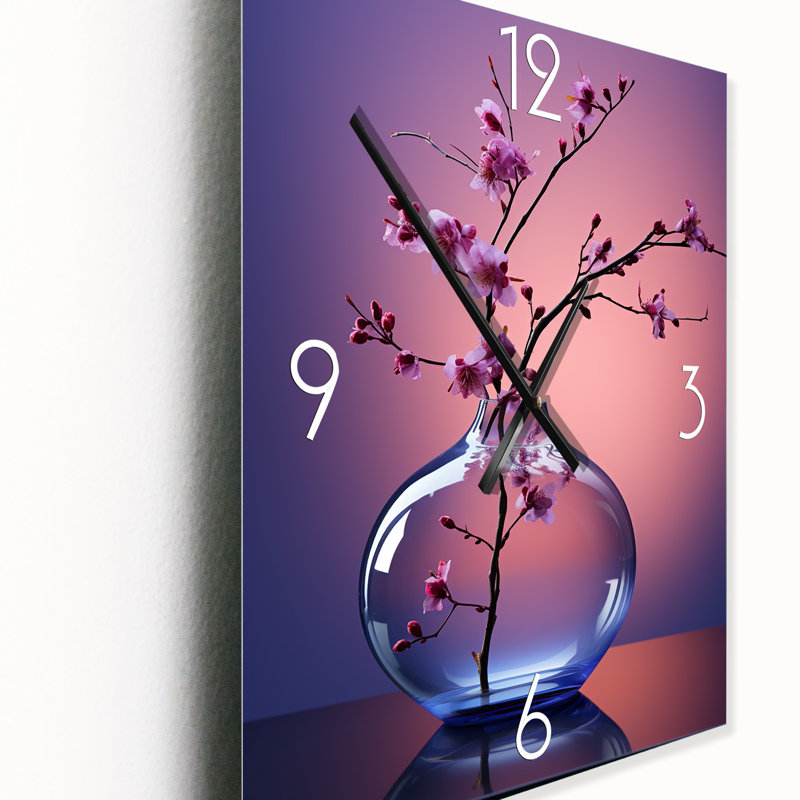 Perse - Horloge murale fleurs surdimensionnée, Grand