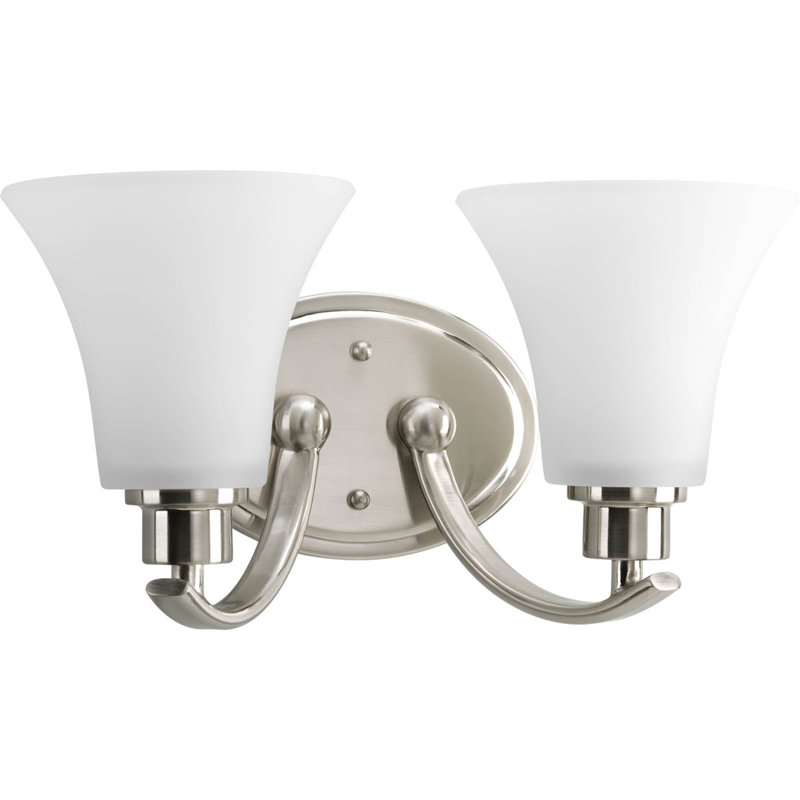 Jilliann 2 - Light Dimmable Vanity Light, White, Brushed nickel