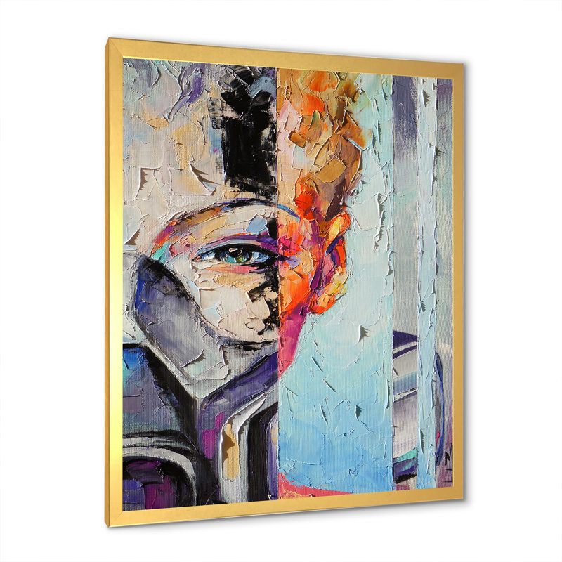«Steam Punk Woman Collage II», œuvre d'art moderne sur toile, H 40 po x l 30 po x P 1,5 po, Toile avec cadre photo doré