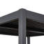 Pergola extérieure en aluminium noir avec toit à lames orientables