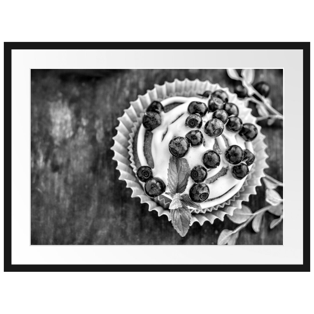 Gerahmtes Poster Blueberry Cupcake