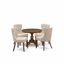 L'ensemble de salle à manger 3 pièces comprend une table de salle à manger ronde avec piédestal et 2 chaises rembourrées en tissu de lin brun clair, noyer antique-1998732274-1998732284-1998732287