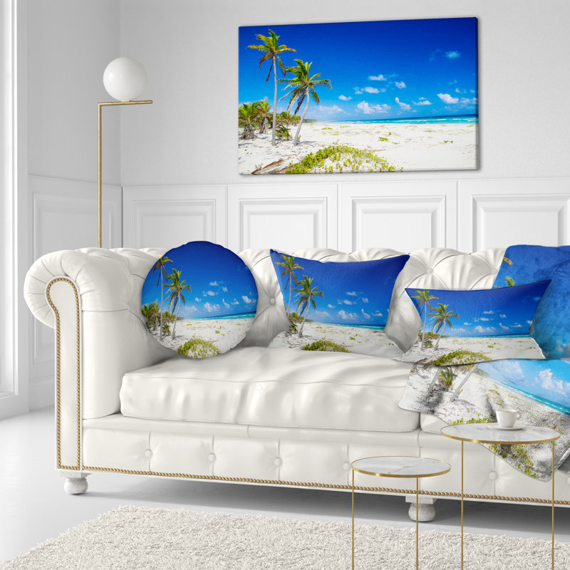 Coussin décoratif photo avec palmier sea shore