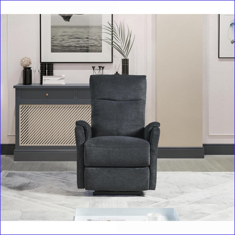 Recliners with Power Function | Easy Control Single Recliner for Living Room Bedroom | Dark Gray Fabric
