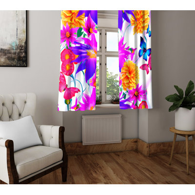 Paire de rideaux semi-transparents en polyester Daquion