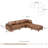Solena 126.8" W 5-Piece Genuine Leather Modular Sofa