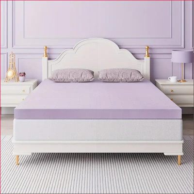 Surmatelas, surmatelas ferme en mousse viscoélastique infusée de gel de 3 pouces, refroidissement ventilé pour soulager la pression, double | Polyuréthane | Double