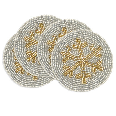 Snowflake Sparkle Beaded Coaster (Set of 4)
