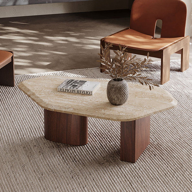 Table basse Wabi-sabi, H 13,77 po x L 47,24 po x l 29,52 po, Brun noisette
