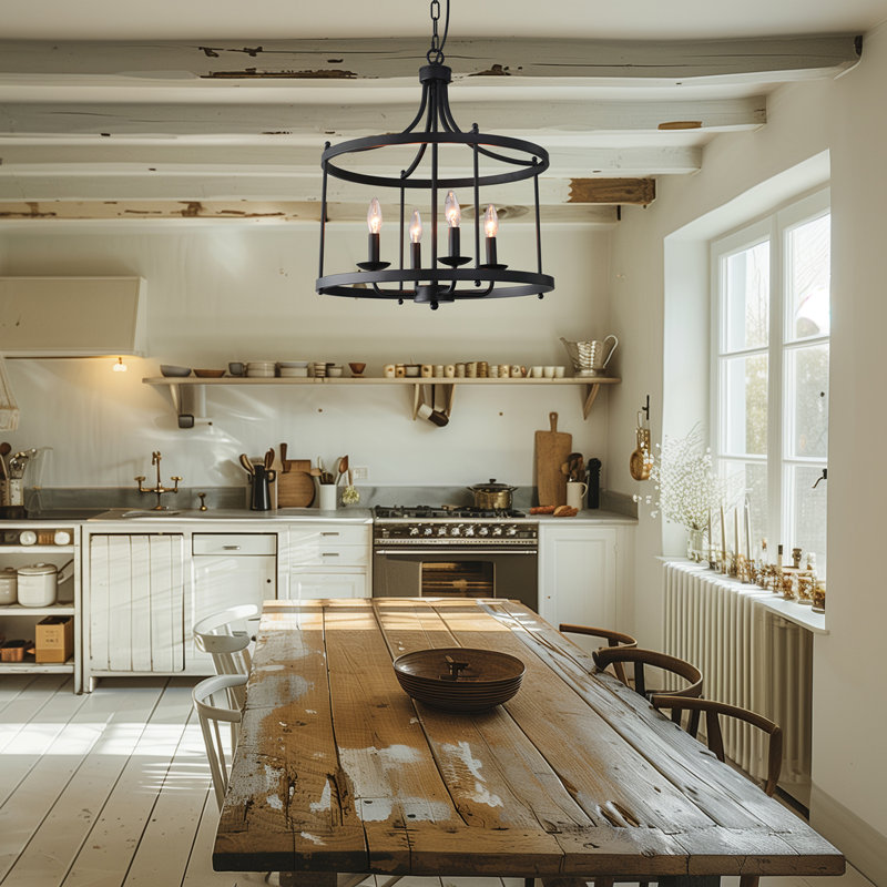 Nerstrand 4 - Light Iron Dimmable Geometric Chandelier
