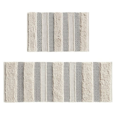 Woven Texture Stripe Bath Rug 22X58"