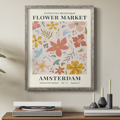 Vintage Floral Print CXXIX Framed Print - Solid Wood