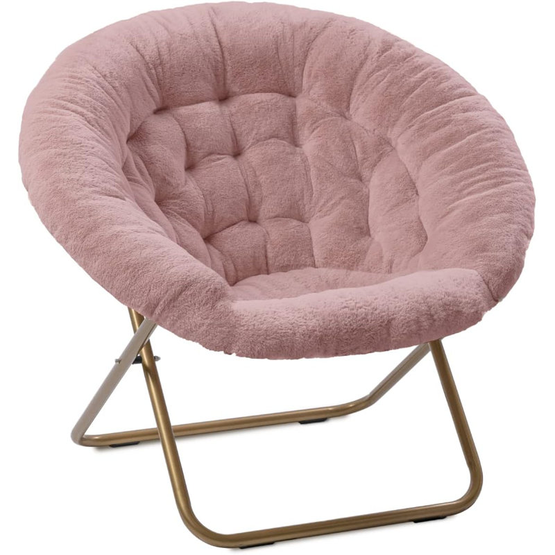 Donamarie Upholstered Accent Chair, Pink Faux Fur
