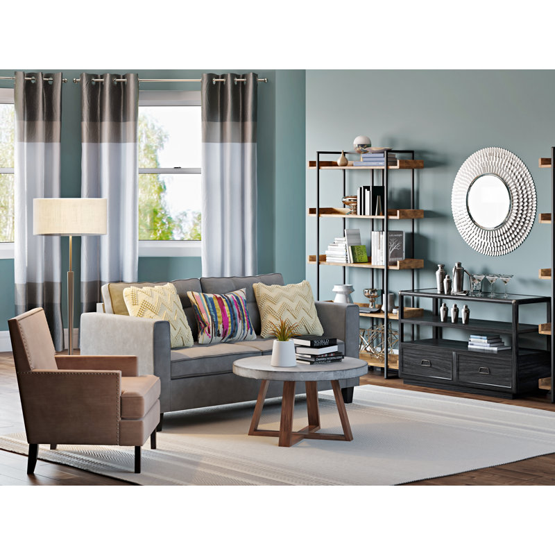 Berrien Solid Wood Etagere Bookcase, (5 Shelves) 75" H x 44" W x 13.5" D