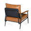 Chaise de chambre à coucher Mid-Century moderne en similicuir brun - Structure et rembourrage confortables