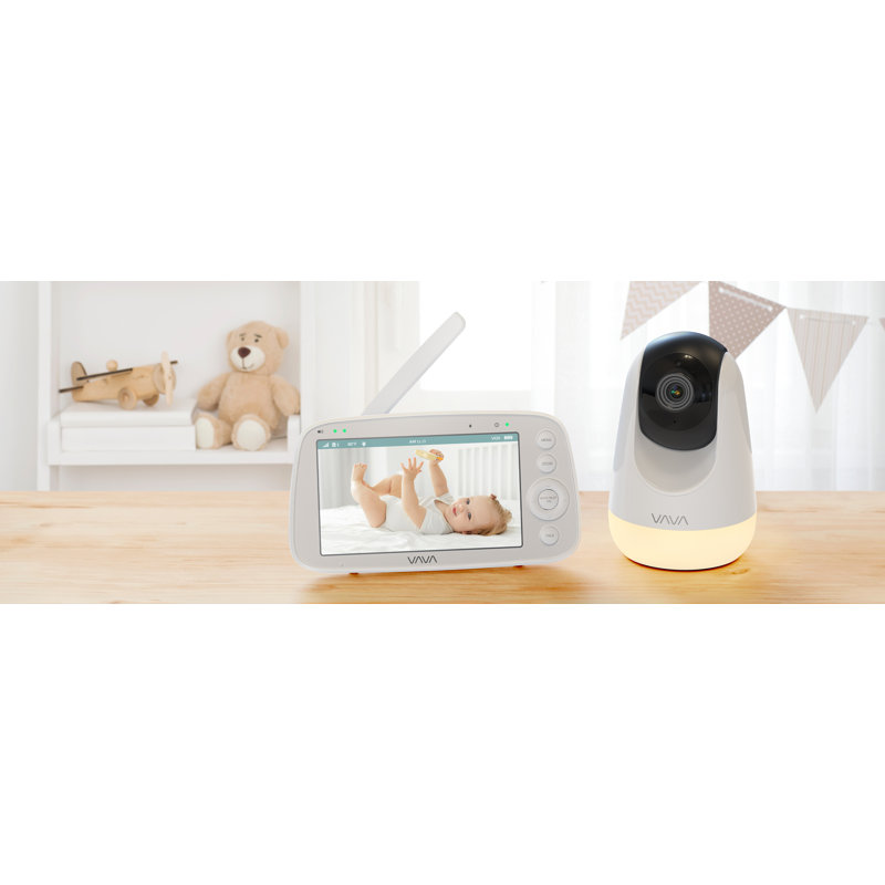 Moniteur vidéo VAVA Baby Nursery Guardian HD 720P avec connexion 2,4Ghz sécurisée, vision nocturne et suivi de la température, portée de 1000 pieds, alerte de conversation pour les soins du nouveau-né