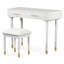 Ensemble de coiffeuse 40 "moderne avec miroir à écran tactile lumineux, coiffeuse et tabouret rembourré avec 2 grands tiroirs, blanc