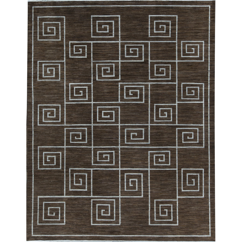 Tapis brun de haute qualité noué à la main