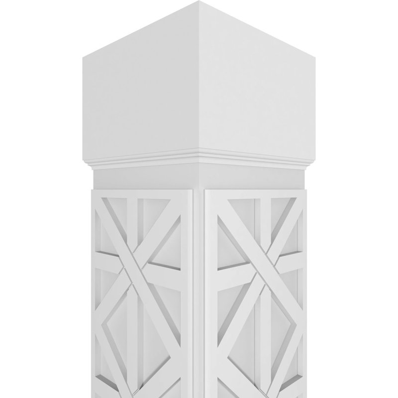 Colonne carrée impériale carrée classique sans capitonnage, H 108 po x l 11,62 po x P 11,62 po