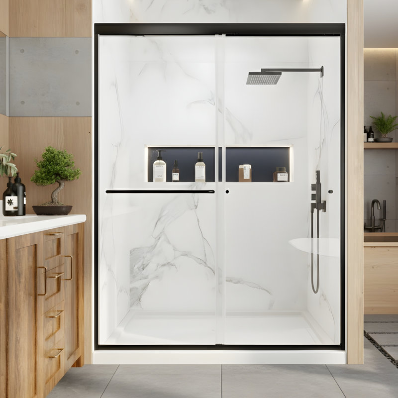 Porte de douche coulissante demi-cadre l 50-54 "x H 72"