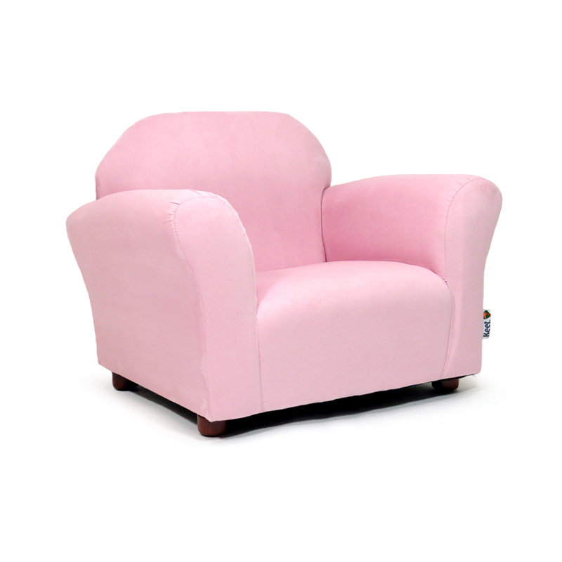 Fauteuil club Weybridge, microsuède rond, Rose