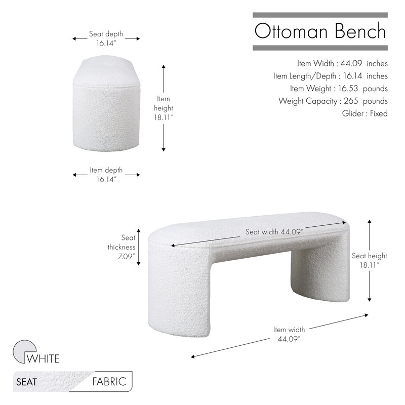 Aulene Bench, White