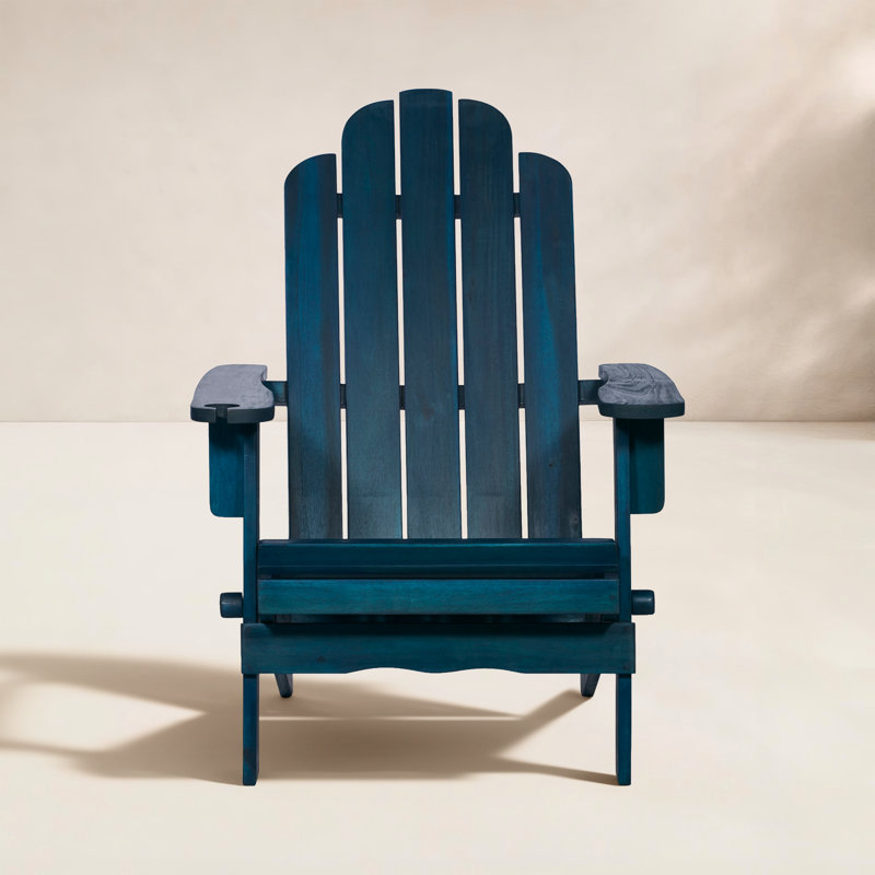 Blackwell Acacia Foldable Outdoor Adirondack Chair, Navy Wash