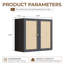 Armoire murale 24 po en rotin, armoire de cuisine avec tablettes réglables-128901072
