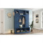 Portemanteau portatif tout-en-un pour hall d'entrée et vestibule, bleu foncé avec rangement réglable et 7 crochets de suspension