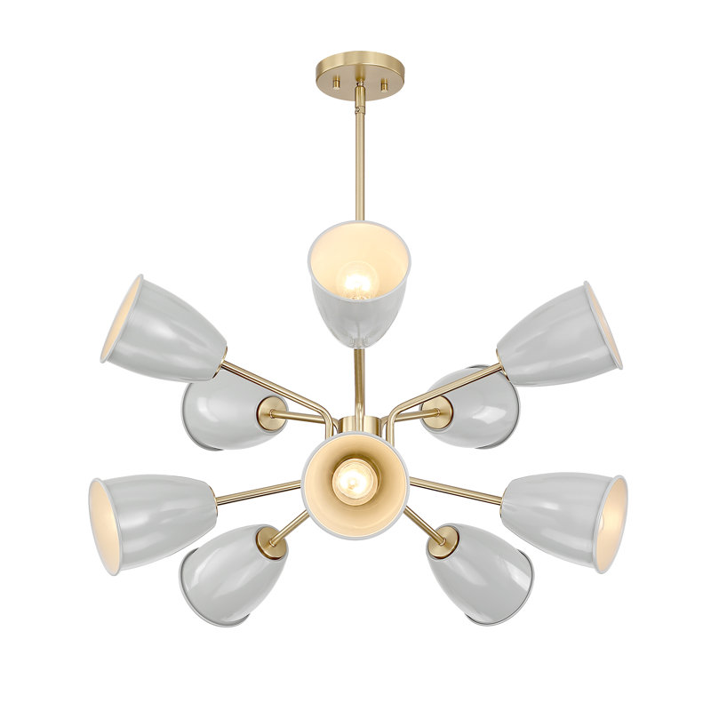 Lustre sphérique spoutnik à 10 lumières Kynthia, Ciel gris