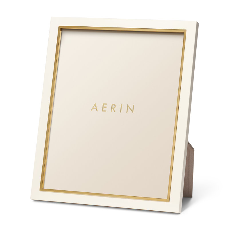Cream and Gold Leather 8x10 Picture Frame