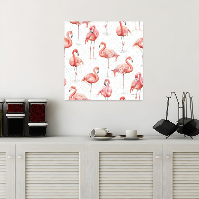 Motif gracieusement rose Ia Flamingo, art tropical, H 18 po x l 18 po
