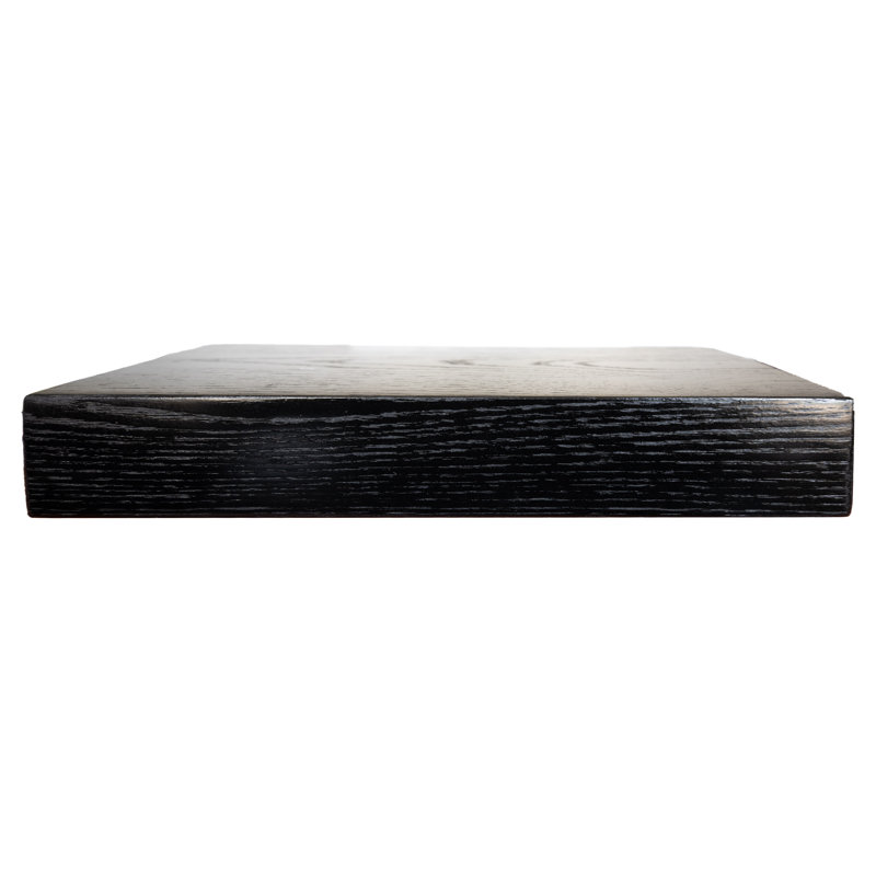 Baxlee Oak Floating Shelf, Black, 3" H x 62" W x 8" D