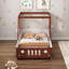Lit simple en forme de voiture Fun pour enfants garçons et filles, lit plateforme blanc et orange avec design ludique