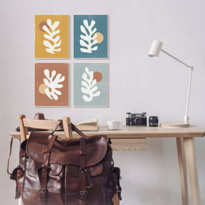 " Fluid Matisse Inspired Plants Abstract Organic Shapes " by Moira Hershey 4 - Pieces